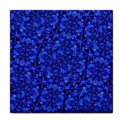 Blue Fancy Ornate Print Pattern Tile Coaster by dflcprintsclothing