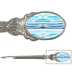 Blue Waves Pattern Letter Opener by designsbymallika