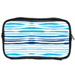 Blue Waves Pattern Toiletries Bag (one Side) by designsbymallika