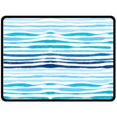 Blue Waves Pattern Fleece Blanket (large)  by designsbymallika
