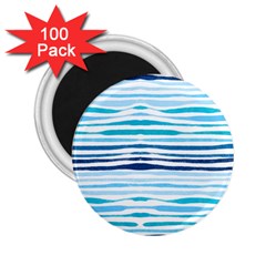 Blue Waves Pattern 2 25  Magnets (100 Pack)  by designsbymallika