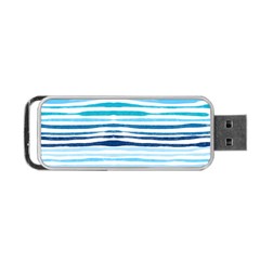 Blue Waves Pattern Portable Usb Flash (one Side) by designsbymallika