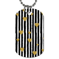 Stripes Heart Pattern Dog Tag (two Sides) by designsbymallika