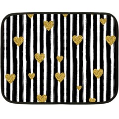 Stripes Heart Pattern Fleece Blanket (mini) by designsbymallika