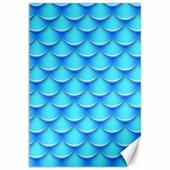 Blue Scale Pattern Canvas 12  X 18 