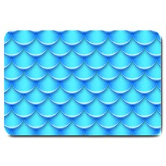 Blue Scale Pattern Large Doormat  by designsbymallika