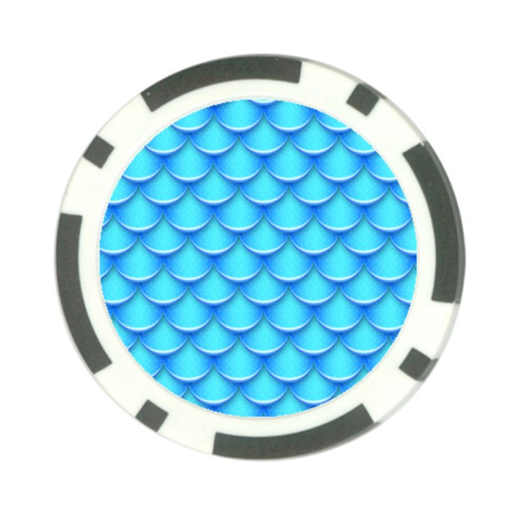 blue scale pattern Poker Chip Card Guard