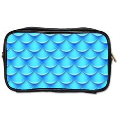 Blue Scale Pattern Toiletries Bag (one Side) by designsbymallika