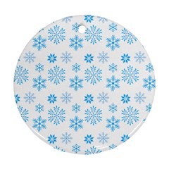 Snowflakes Pattern Round Ornament (two Sides) by designsbymallika