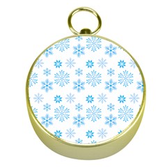 Snowflakes Pattern Gold Compasses by designsbymallika