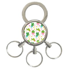 cactus pattern 3-Ring Key Chain