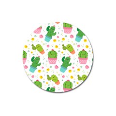 cactus pattern Magnet 3  (Round)