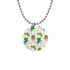 Cactus Pattern 1  Button Necklace by designsbymallika