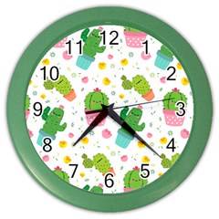 cactus pattern Color Wall Clock