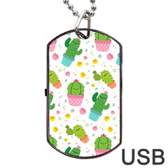 cactus pattern Dog Tag USB Flash (One Side)