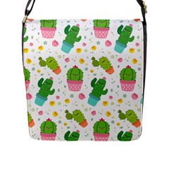 cactus pattern Flap Closure Messenger Bag (L)