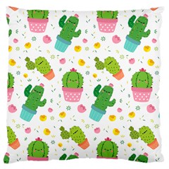 Cactus Pattern Large Flano Cushion Case (one Side) by designsbymallika