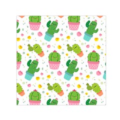 cactus pattern Small Satin Scarf (Square)