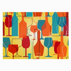 I Love Wine Large Glasses Cloth (2 Sides) by designsbymallika