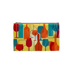 I Love Wine Cosmetic Bag (small) by designsbymallika