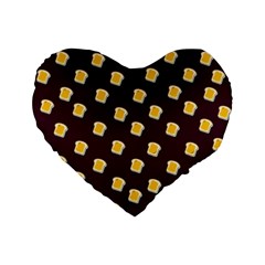 I Love Bread Standard 16  Premium Flano Heart Shape Cushions by designsbymallika