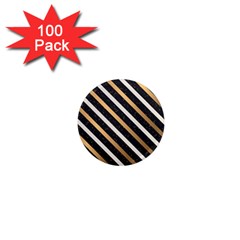 Metallic Stripes Pattern 1  Mini Magnets (100 Pack) 