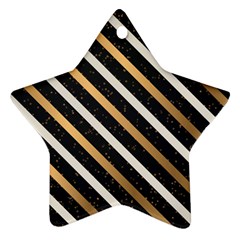 Metallic Stripes Pattern Star Ornament (two Sides) by designsbymallika