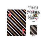 metallic stripes pattern Playing Cards 54 Designs (Mini) Front - Heart3