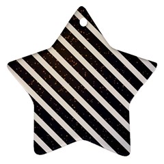 Silver Stripes Pattern Ornament (star) by designsbymallika