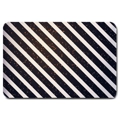 Silver Stripes Pattern Large Doormat  by designsbymallika