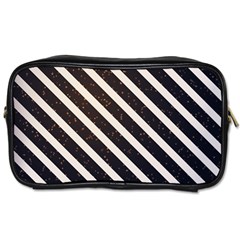 Silver Stripes Pattern Toiletries Bag (two Sides) by designsbymallika