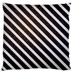 Silver Stripes Pattern Large Cushion Case (one Side) by designsbymallika