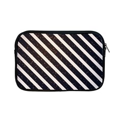 Silver Stripes Pattern Apple Ipad Mini Zipper Cases by designsbymallika