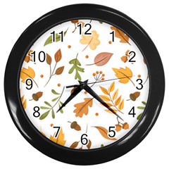 Autumn Love Wall Clock (black) by designsbymallika