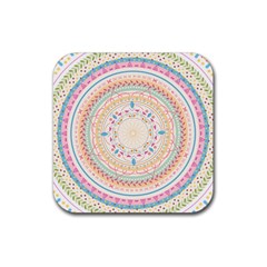 Mandala Pattern Rubber Coaster (square)  by designsbymallika