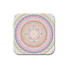 Mandala Pattern Rubber Square Coaster (4 Pack)  by designsbymallika