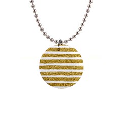 Golden Stripes 1  Button Necklace