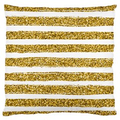 golden stripes Large Cushion Case (One Side)