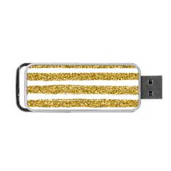 Golden Stripes Portable Usb Flash (one Side) by designsbymallika