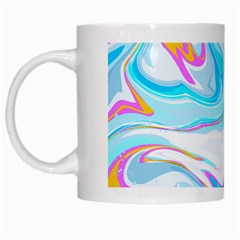 Blue Marble Print White Mugs by designsbymallika