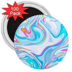 Blue Marble Print 3  Magnets (100 Pack) by designsbymallika