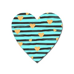 Stripes Heart Pattern Heart Magnet