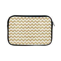 Gold Glitter Chevron Apple Ipad Mini Zipper Cases by mccallacoulture