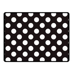 Black With White Polka Dots Fleece Blanket (small)