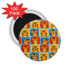 Cute Tiger Pattern 2 25  Magnets (100 Pack)  by designsbymallika