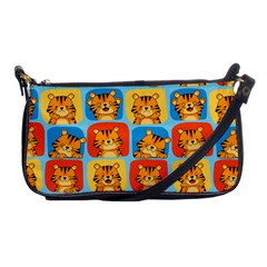 Cute Tiger Pattern Shoulder Clutch Bag by designsbymallika