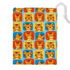 Cute Tiger Pattern Drawstring Pouch (4xl) by designsbymallika