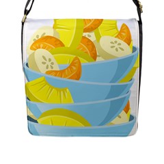 Salad Fruit Mixed Bowl Stacked Flap Closure Messenger Bag (l) by HermanTelo