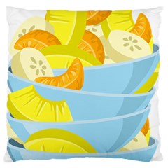 Salad Fruit Mixed Bowl Stacked Large Flano Cushion Case (two Sides) by HermanTelo