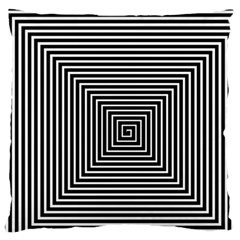 Maze Design Black White Background Large Flano Cushion Case (one Side)